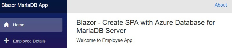 Blazor Maria DB App-